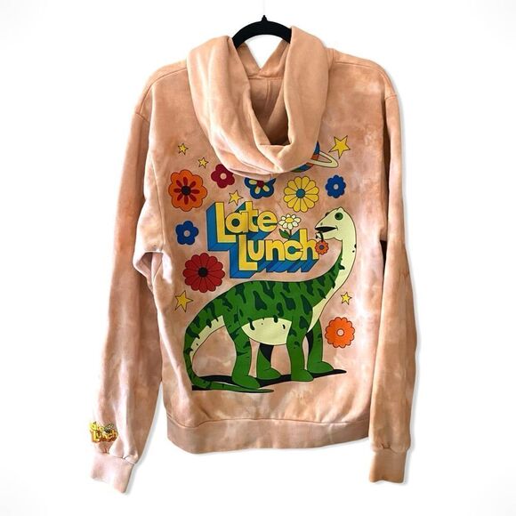Late Lunch Spaced Out Hoodie sweatshirt strawberry dinosaur print men’s unisex S - Picture 1 of 9